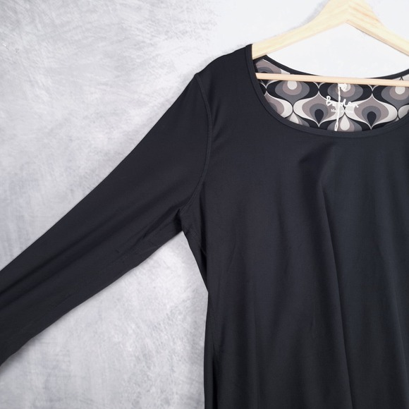 Boden Activewear Shirt Womens 14 Black Long Sleeve Wicking Stretch Pickleball - Picture 4 of 16